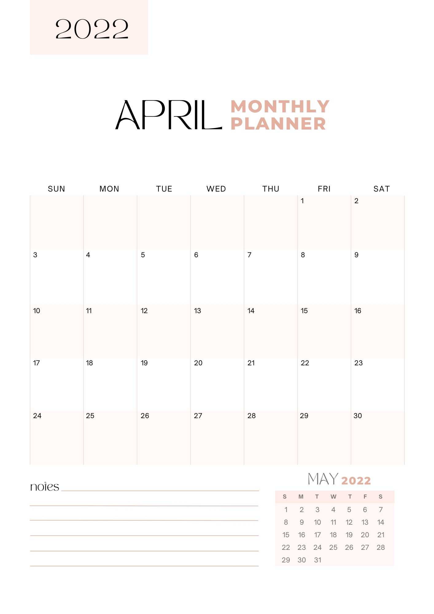 10 Best April Calendar Templates for 2022 (Printable) - Milwaukee With Kids