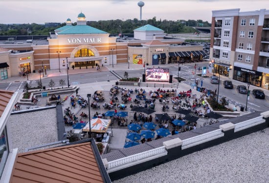 The Corners of Brookfield hosts a sports viewing event.