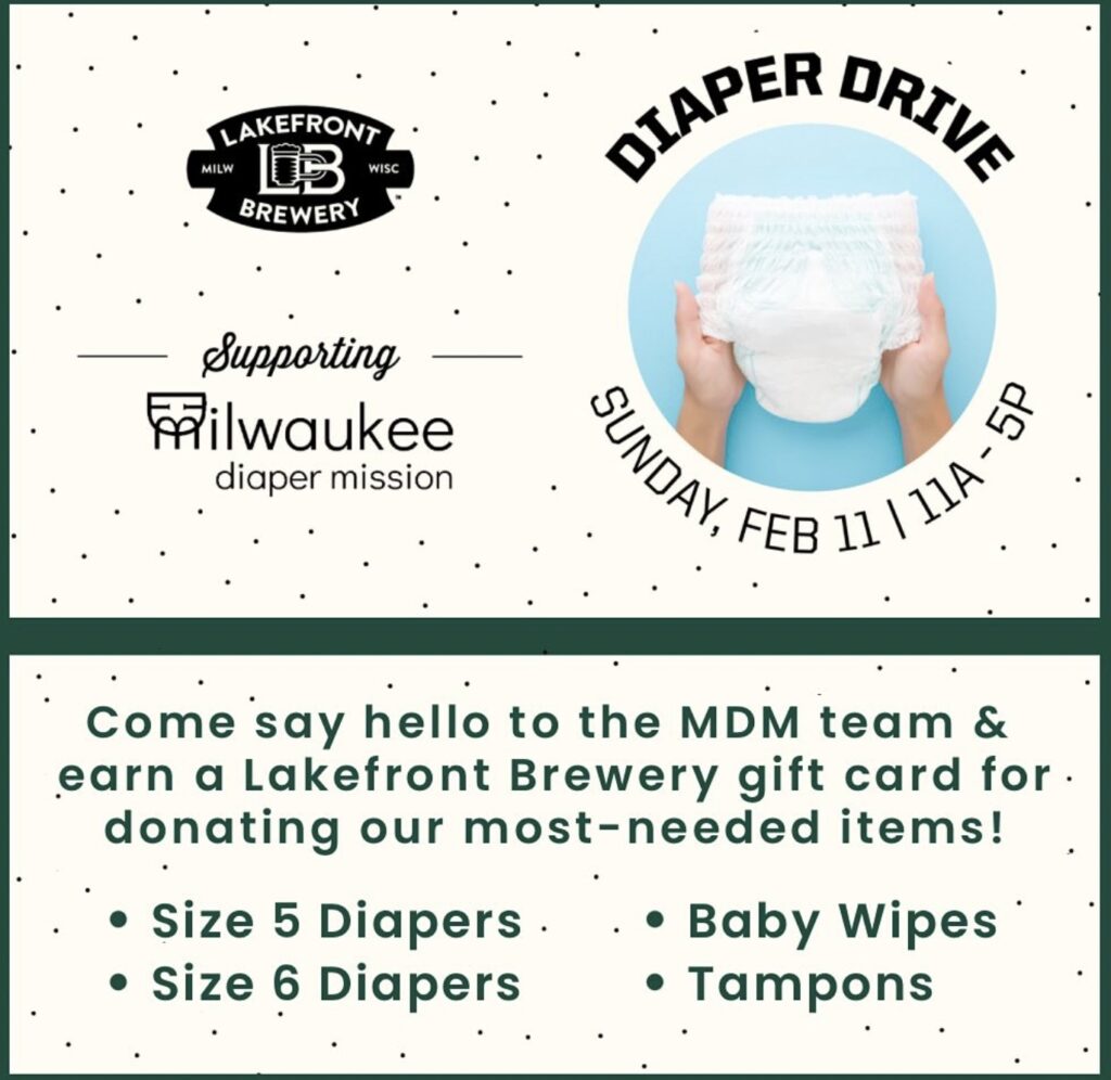 Milwaukee Diaper Mission's Diaper Drive at Lakefront Brewery Milwaukee