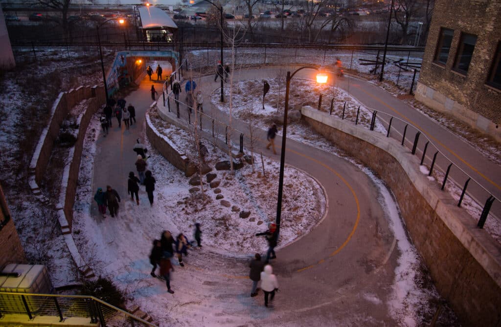 Urban Candlelight Hike at Urban Ecology Center Menomonee Valley