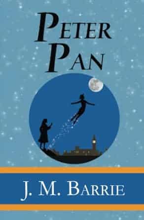 Book cover of “Peter Pan” by J.M. Barrie – classic tale celebrating childhood and adventure.
