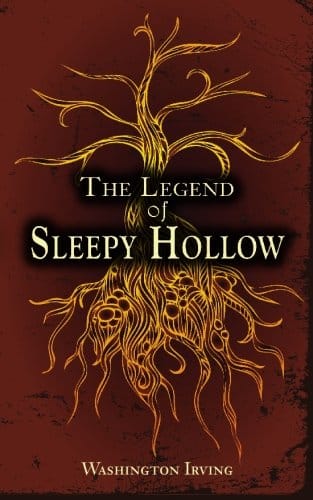 Book cover of "The Legend of Sleepy Hollow" by Washington Irving – classic tale of Ichabod Crane and the terrifying Headless Horseman
