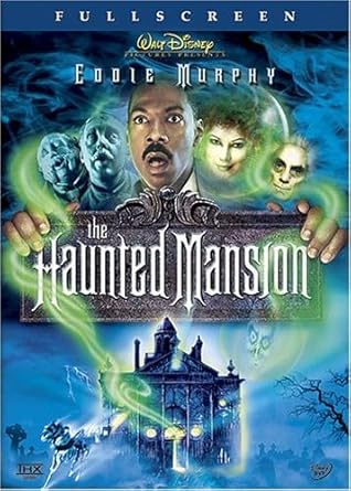 Movie cover of “The Haunted Mansion” – a family’s spooky adventure in a ghost-filled estate.