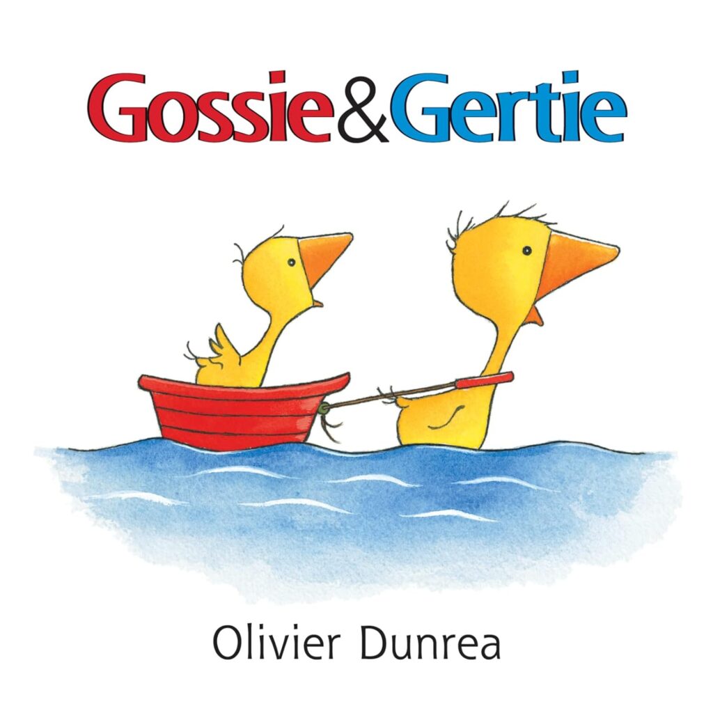 Book cover of “Gossie” by Olivier Dunrea – sweet story about a gosling and her missing boots.