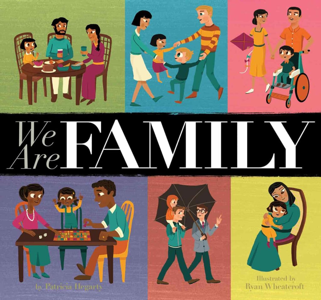 Book cover of “We Are Family” by Patricia Hegarty – inclusive story celebrating family diversity.
