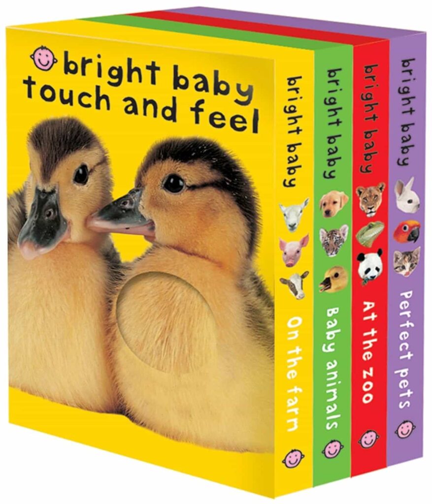 Book cover of “Baby Touch & Feel” – sensory book with textures that promotes exploration.