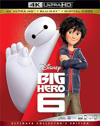 Movie cover of “Big Hero 6” – animated story about friendship and healing.