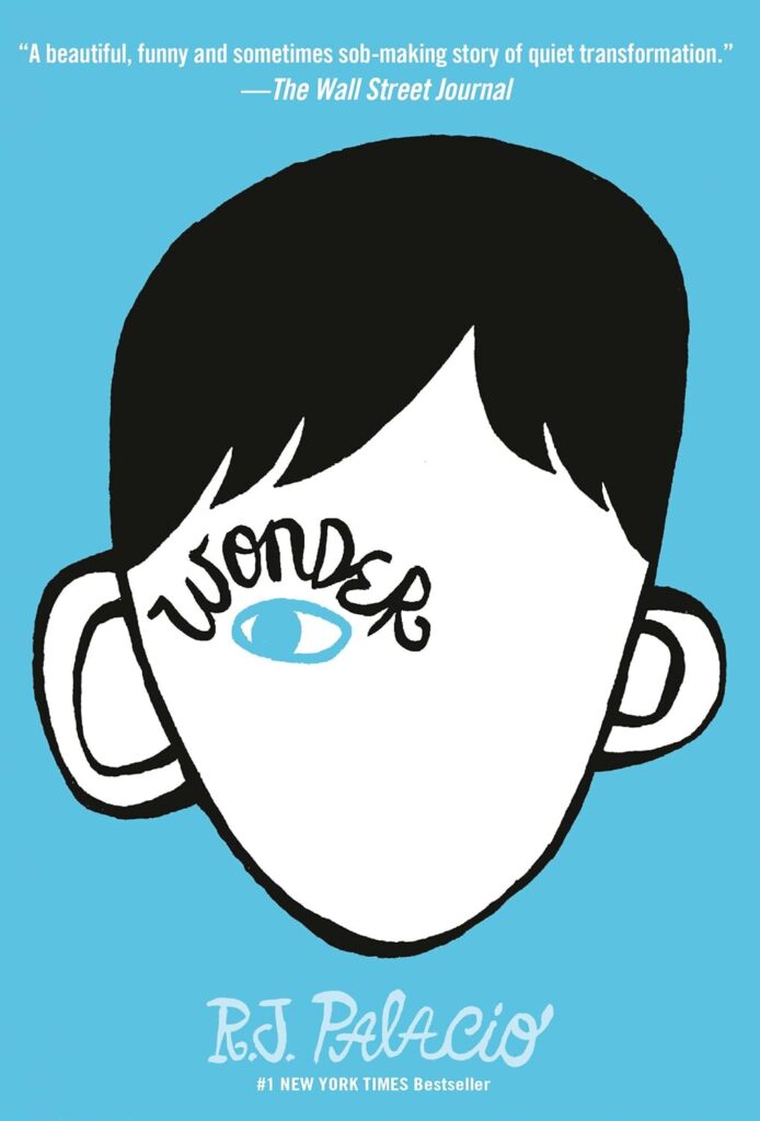 Book cover of “Wonder” by R.J. Palacio – meaningful story about kindness and acceptance.