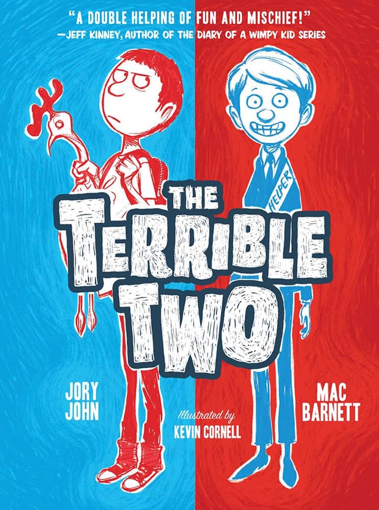 Book cover of “The Terrible Two” by Jory John and Mac Barnett – humorous story encouraging creativity and friendship.