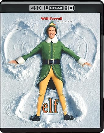 Movie cover of “Elf” – hilarious holiday story about Buddy spreading Christmas cheer.
