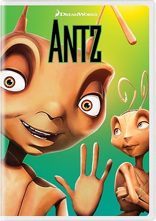 Movie cover of “Antz” – animated comedy about a worker ant’s quest for individuality and bravery.