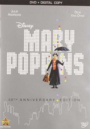 Movie cover of “Mary Poppins” – musical about magic, joy, and family care.