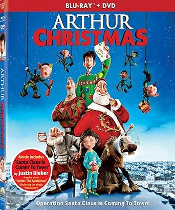 Movie cover of “Arthur Christmas” – animated holiday adventure about making sure no child is left forgotten.
