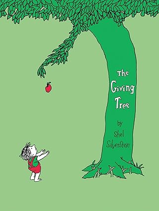 Book cover of “The Giving Tree” by Shel Silverstein – timeless story about generosity and love.