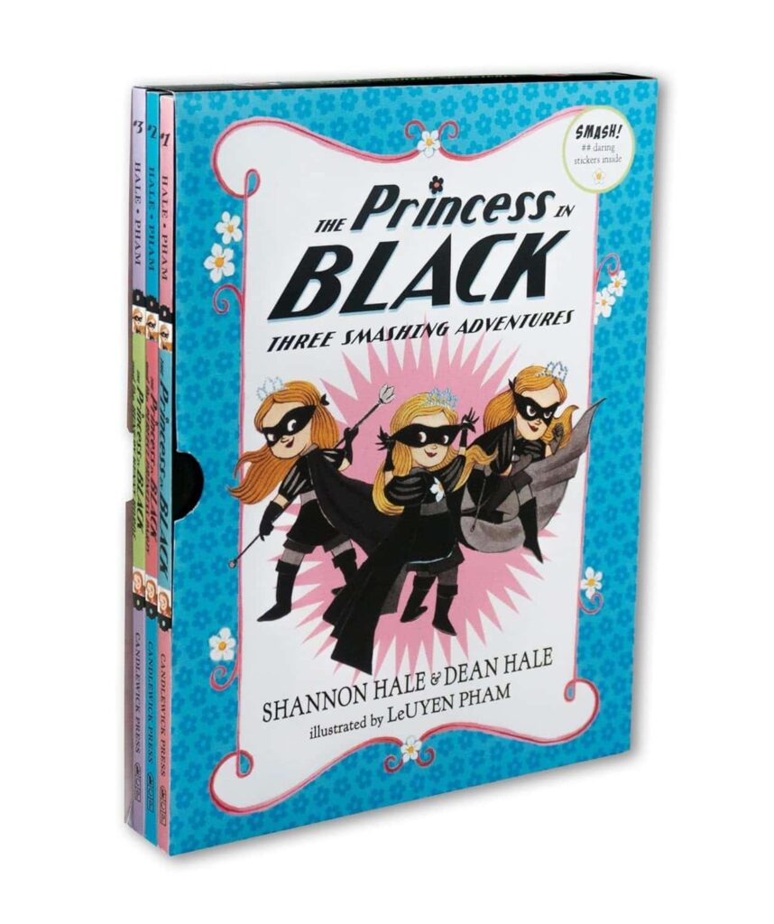 Book cover of “The Princess in Black” by Shannon and Dean Hale – action-packed series empowering young readers, especially girls.