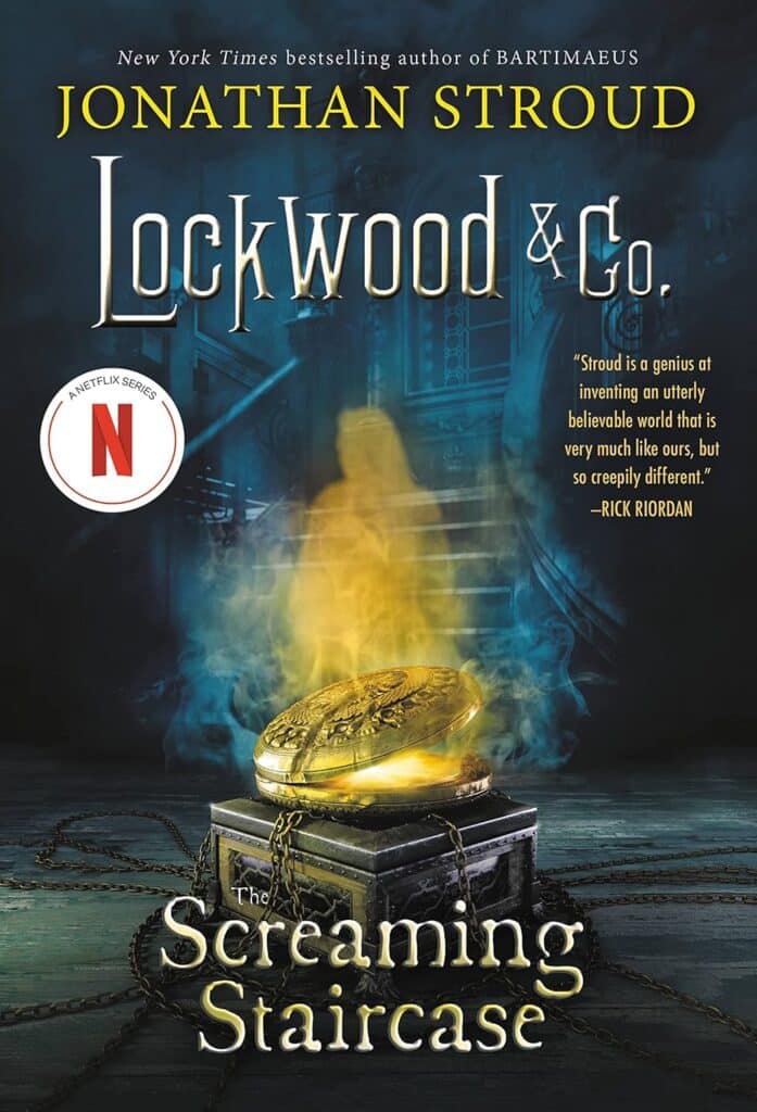 Book cover of "The Lockwood & Co" by Jonathan Stroud – supernatural detective series set in a ghost-infested London