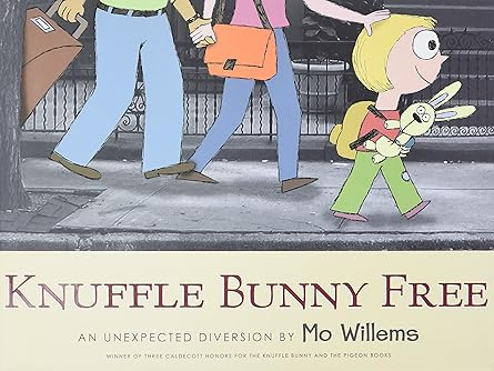 Book cover of “Knuffle Bunny” by Mo Willems – funny and tender story about love and loss.