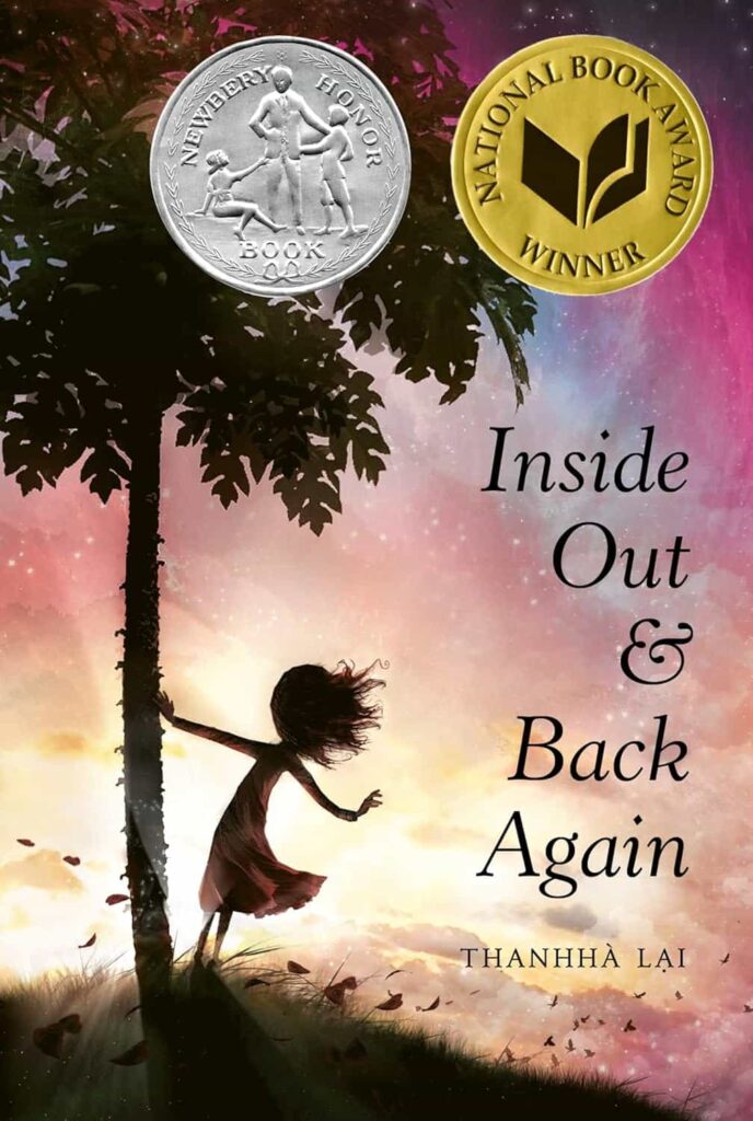 Book cover of “Inside Out and Back Again” by Thanhha Lai – heartfelt story about resilience and adaptation.