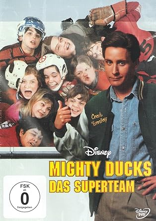 Movie cover of “Mighty Ducks” – sports comedy about friendship and teamwork.