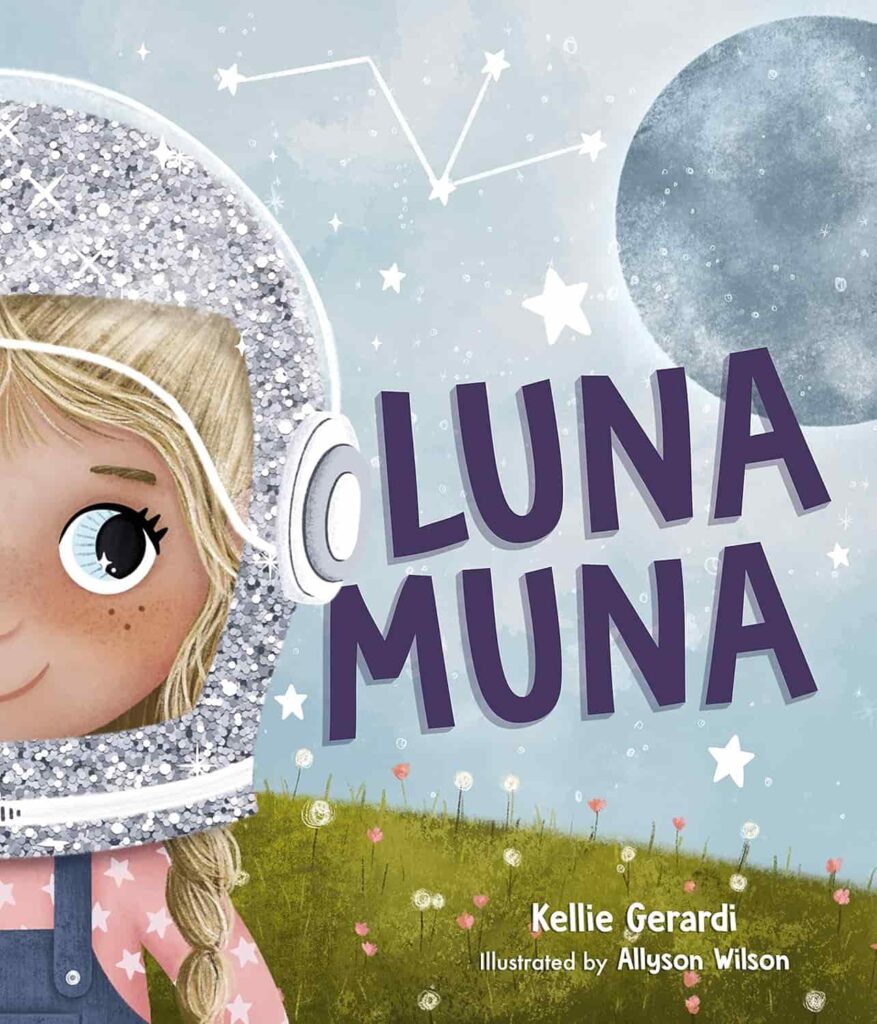 Book cover of “Luna Muna” – imaginative space adventure encouraging interest in astronomy and Earth.