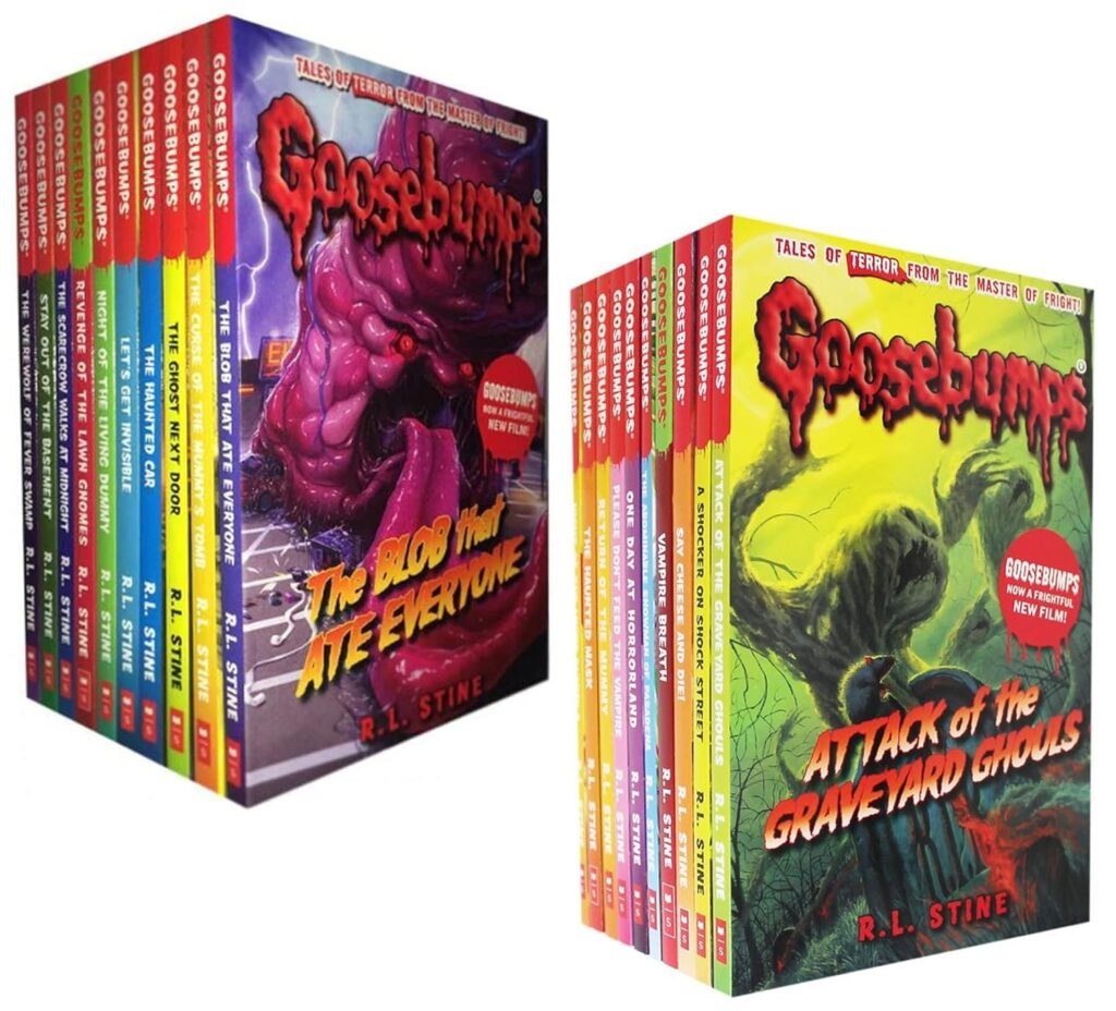 Book cover of "Goosebumps" by R.L. Stine – popular horror series featuring kids facing supernatural creatures and mysteries