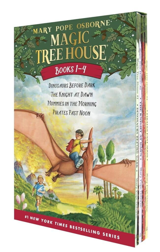 Book cover of “Magic Treehouse” by Mary Pope Osborne – time-traveling adventures through history for young readers.