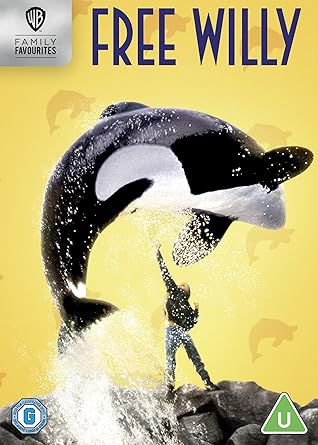 Movie cover of “Free Willy” – story about freedom and friendship.