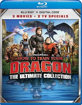 Movie covers of “How to Train Your Dragon Series” – animated tales about friendship and courage.