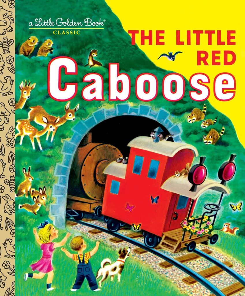 Book cover of “The Little Red Caboose” by Marian Potter – classic story about self-worth and teamwork.