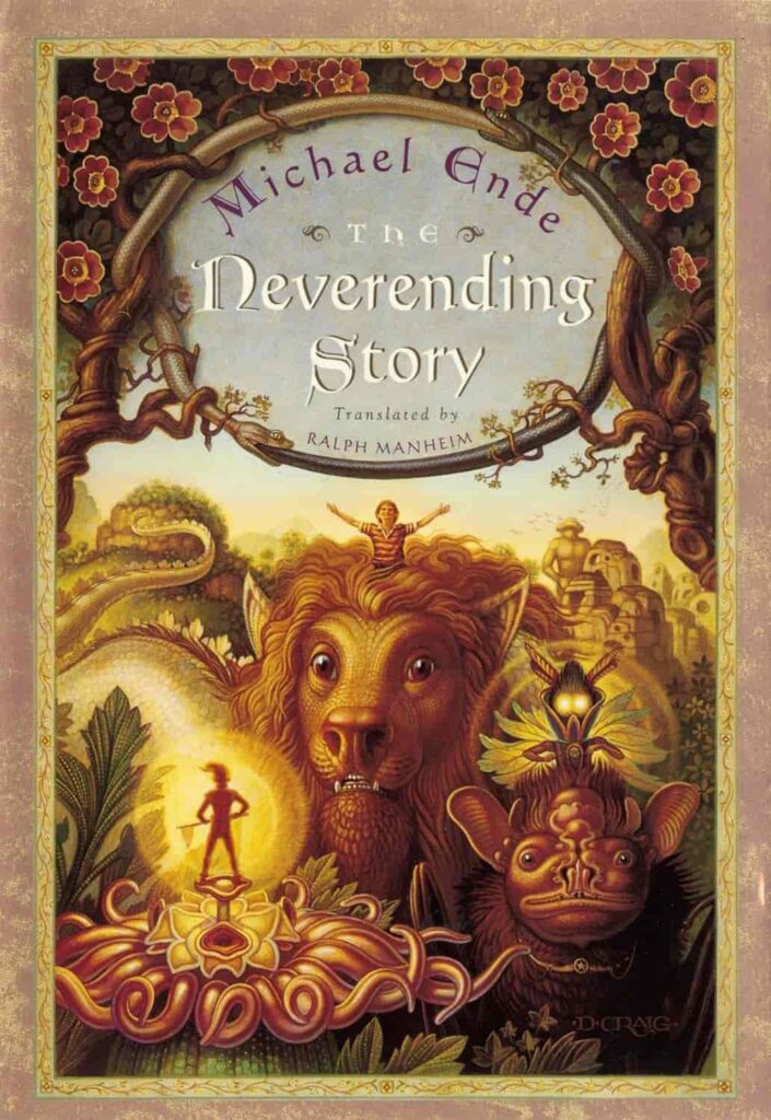 Book cover of “The Neverending Story” by Michael Ende – epic fantasy inspiring imagination and self-discovery.