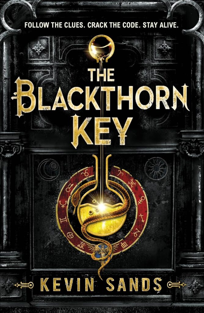 Book cover of "The Blackthorn Key" by Kevin Sands – historical mystery involving alchemy, codes, and deadly conspiracies