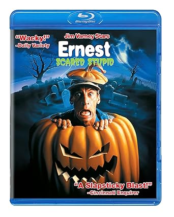 Movie cover of “Ernest Scared Stupid” – a goofy man battles a mischievous troll.