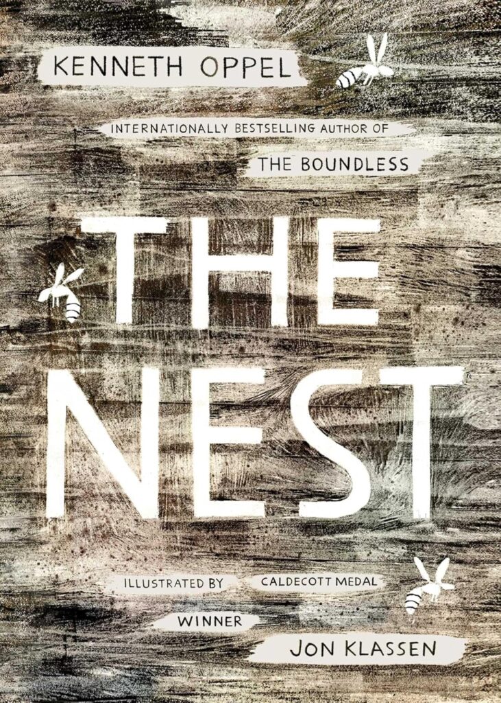 Book cover of "The Nest" by Kenneth Oppel – psychological horror about a boy and mysterious wasps offering to fix his sick brother