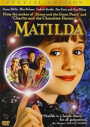 Movie cover of “Matilda” – story about intelligence, courage, and standing up for justice.