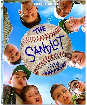 Movie cover of “The Sandlot” – coming-of-age story about friendship and baseball.