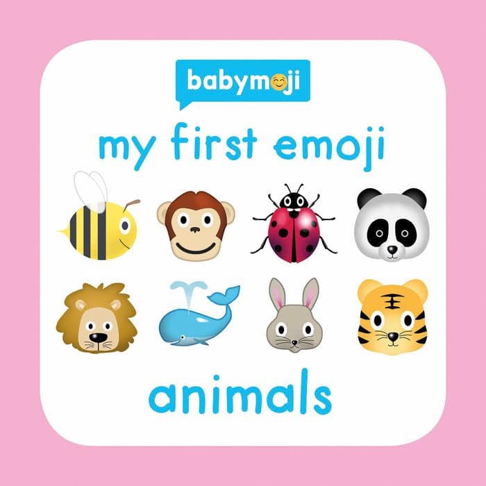 Book cover of “My First Emoji Animals” – playful animal book using emojis for learning.
