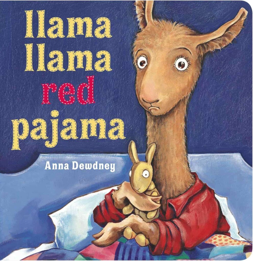 Book cover of “Llama Llama Red Pajama” by Anna Dewdney – bedtime story about drama and emotions.