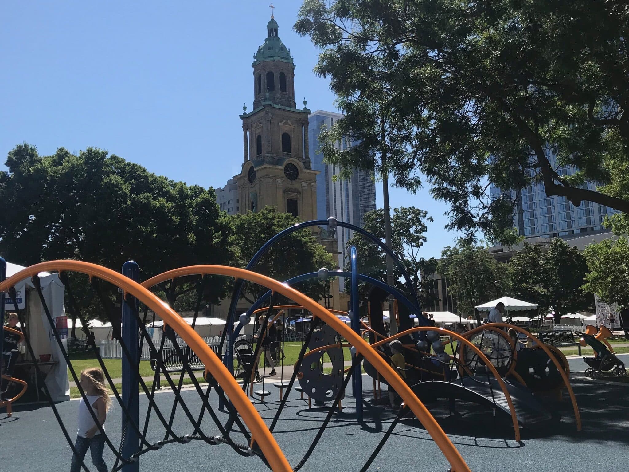 Playground at Cathedral Square park in milwaukee