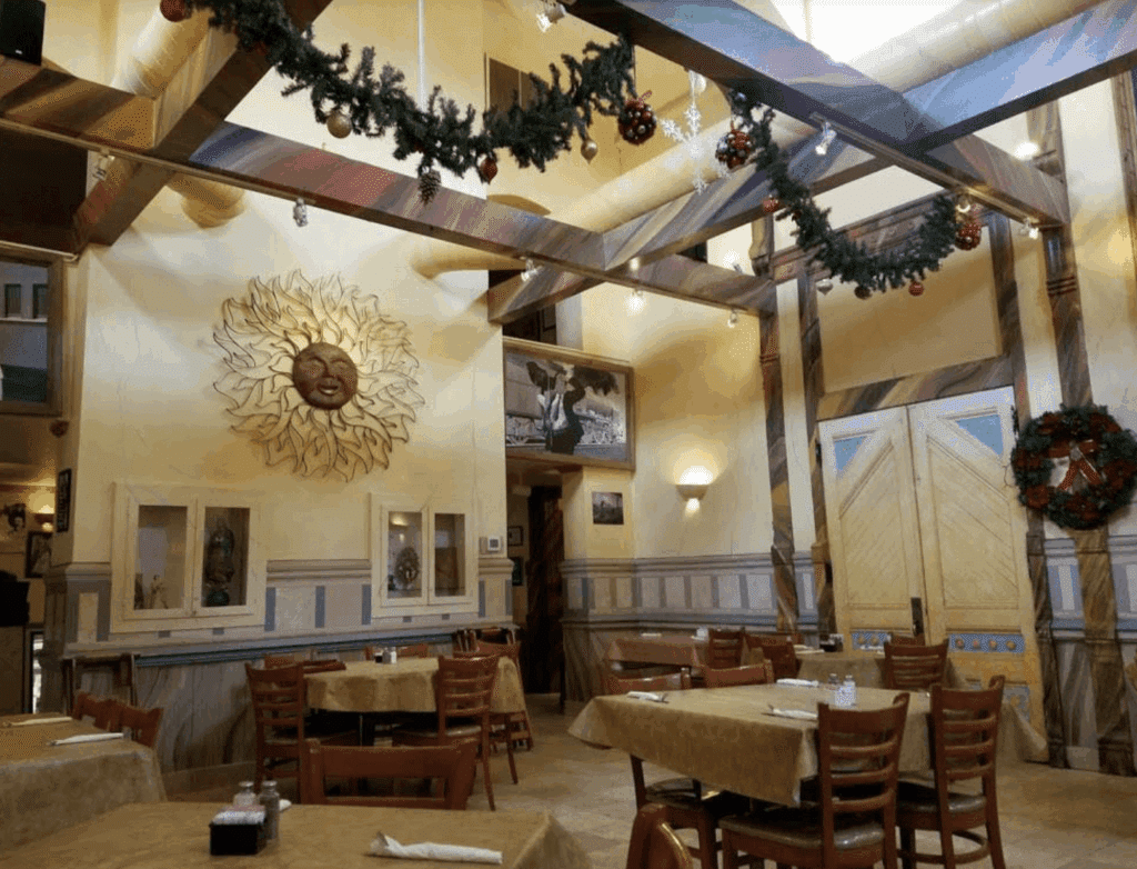 Interior of La Estacion Mexican restaurant in Waukesha, housed in a historic train depot.