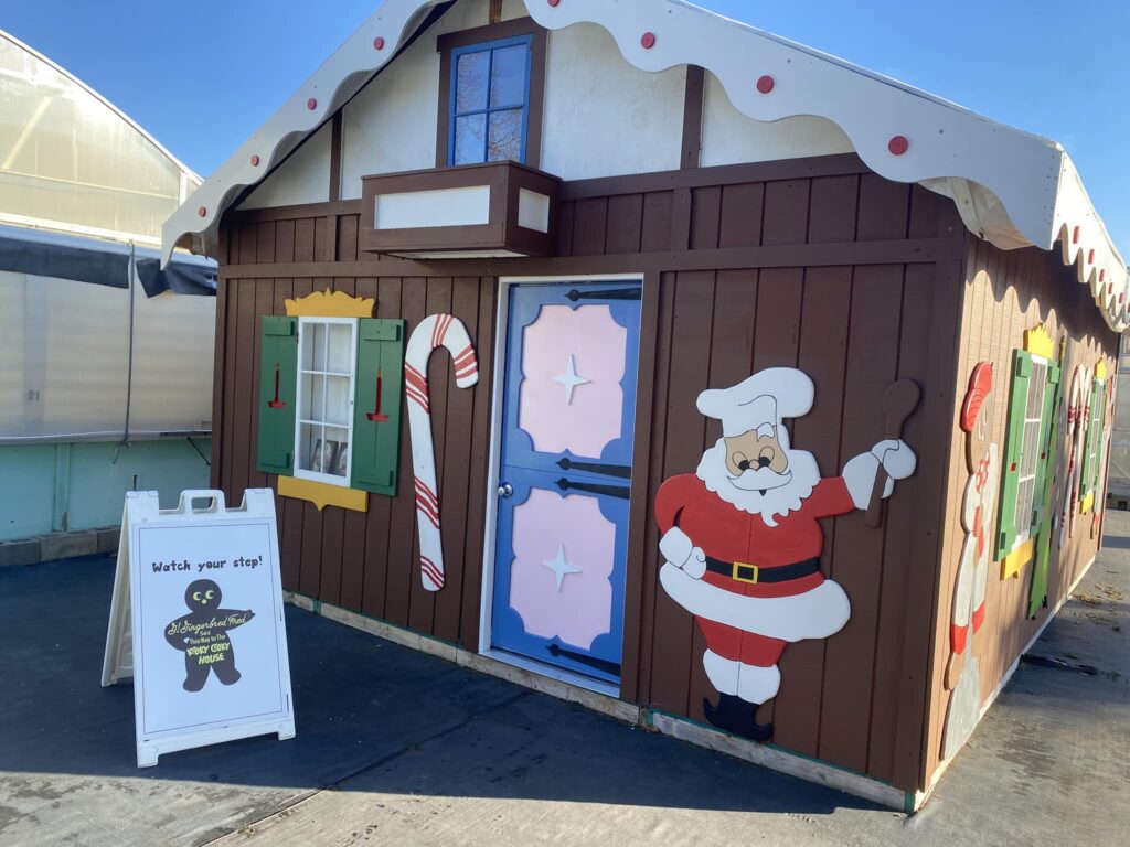 Kooky Cookie House refurbished gingerbread cookie factory at Shady Lane Greenhouse in Menomonee Falls, Wisconsin