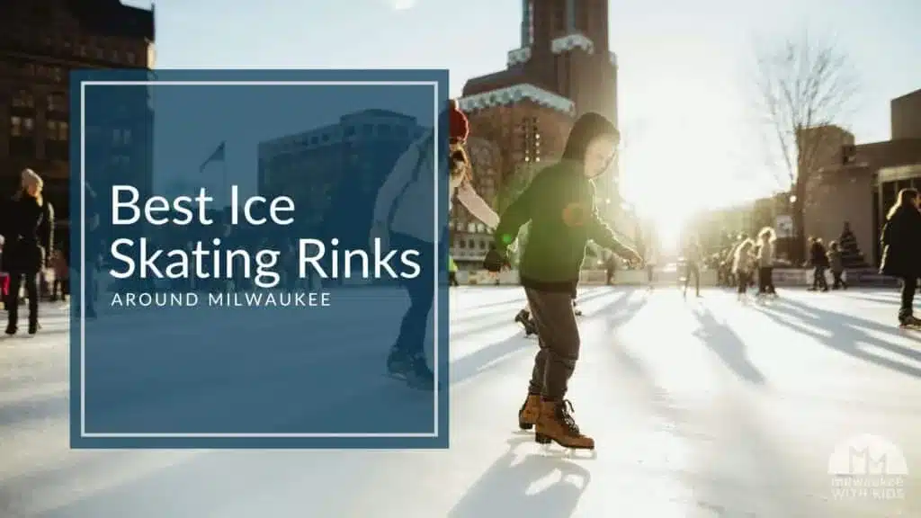 Outdoor ice skating at Red Arrow Park in downtown Milwaukee