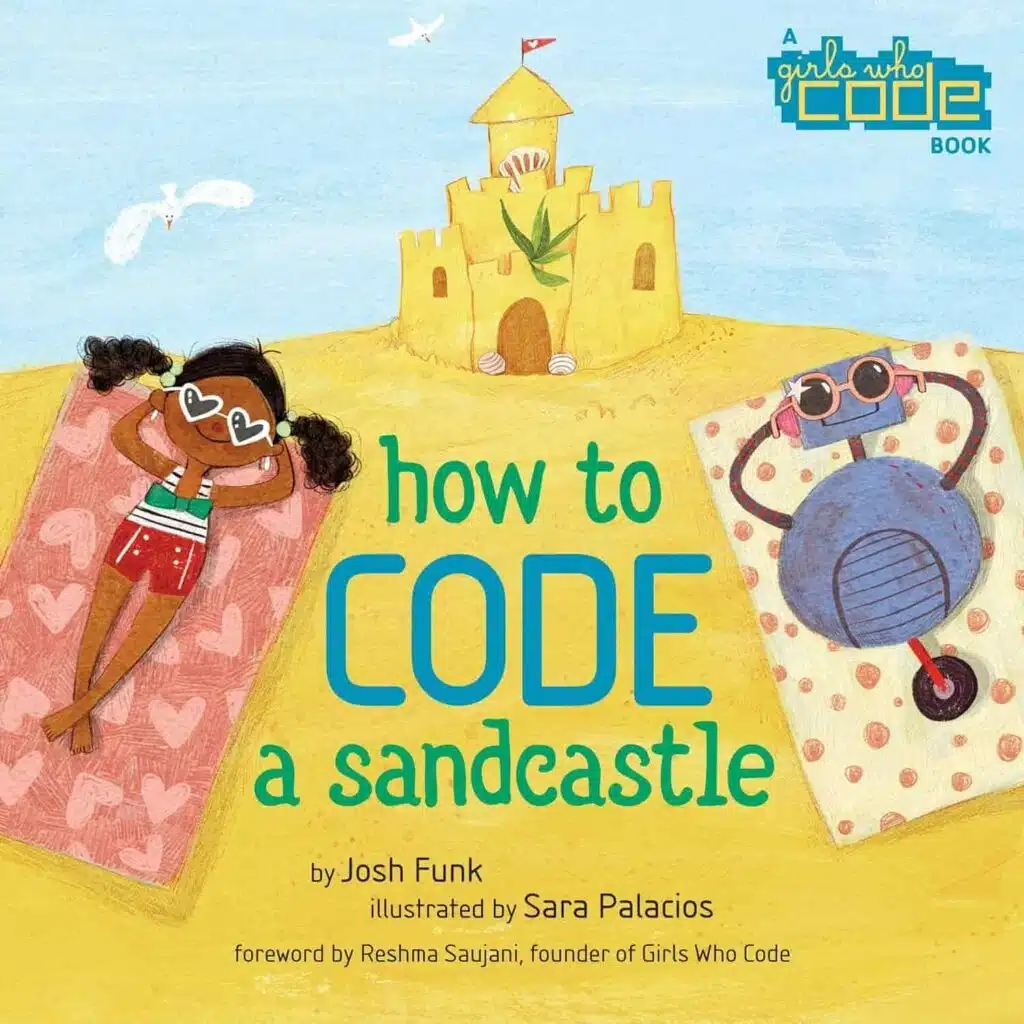 Book cover of “How to Code a Sandcastle” – fun introduction to basic coding concepts for young learners.