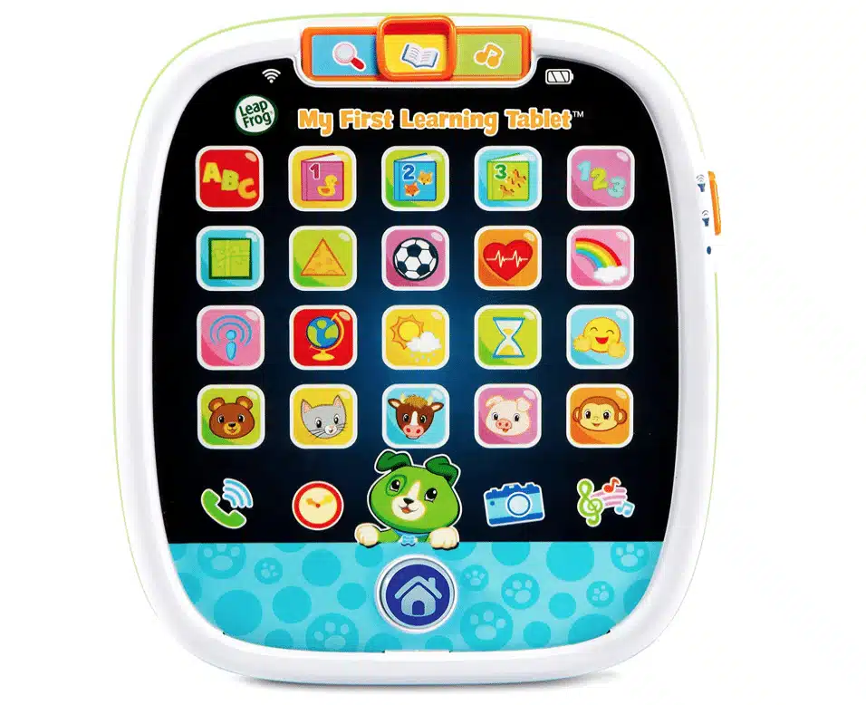 A LeapFrog learning tablet with 20 buttons 