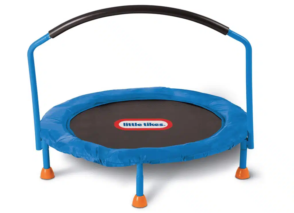 A blue Little Tikes Trampoline 