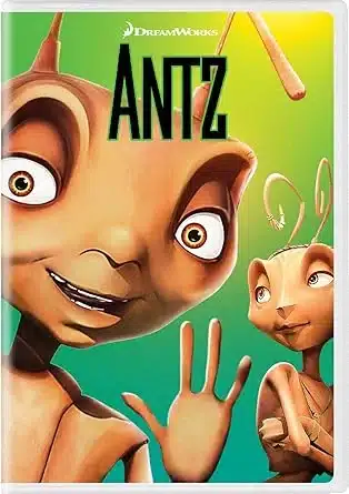 Movie cover of “Antz” – animated comedy about a worker ant’s quest for individuality and bravery.