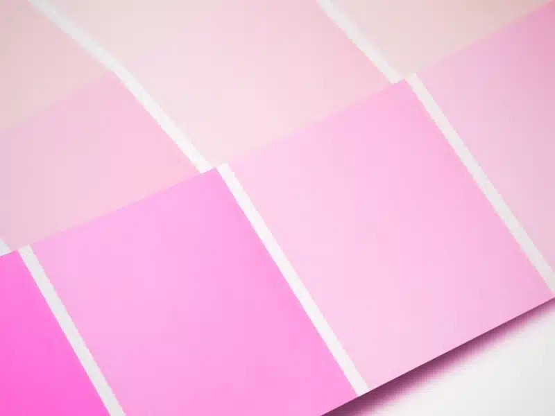 Various shades of soft pinks representing color-inspired baby names