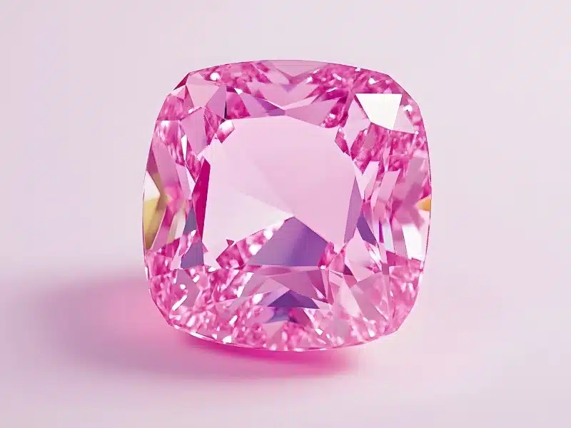 Pink gemstone and natural elements used for baby name inspiration