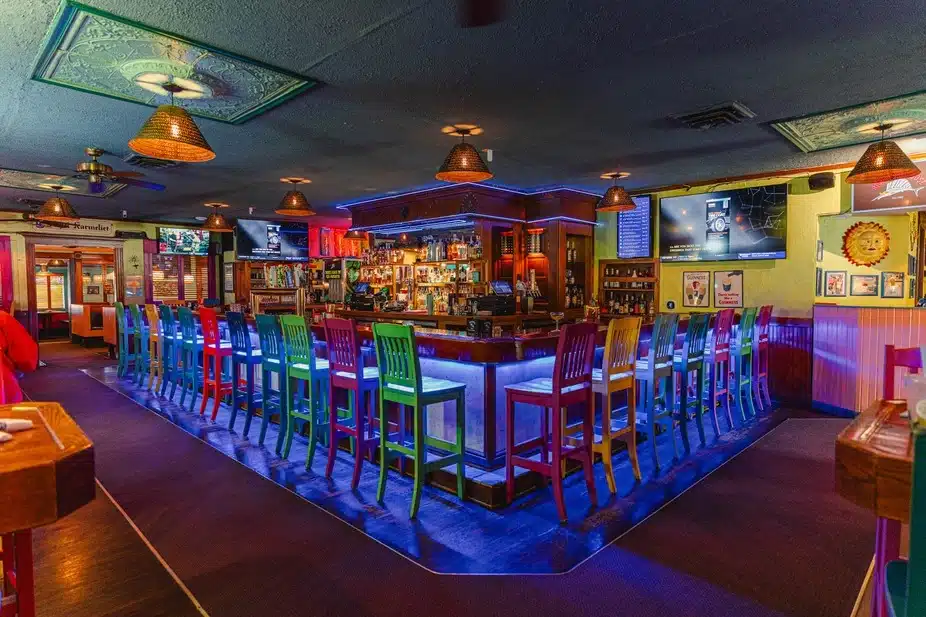 Colorful high chairs at Highland House in Mequon