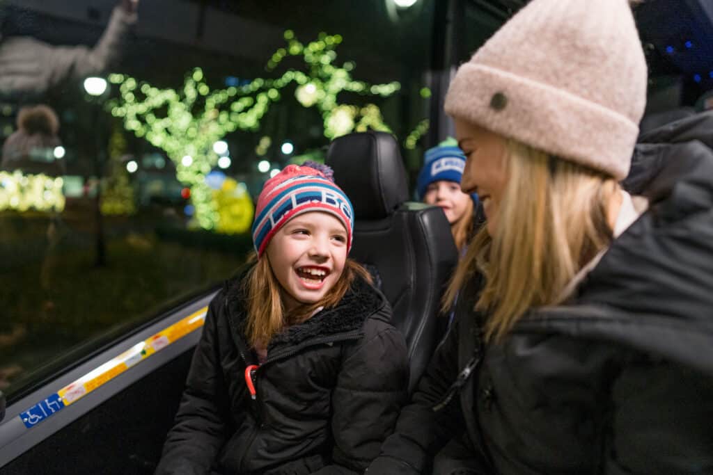 Kids enjoying the Jungle bus ride