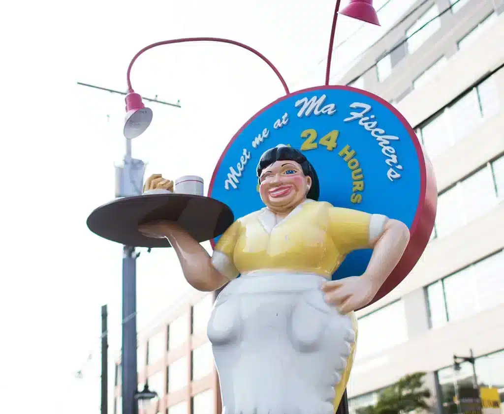 The iconic Ma Fisher statue in Farwell Avenue in Milwaukee